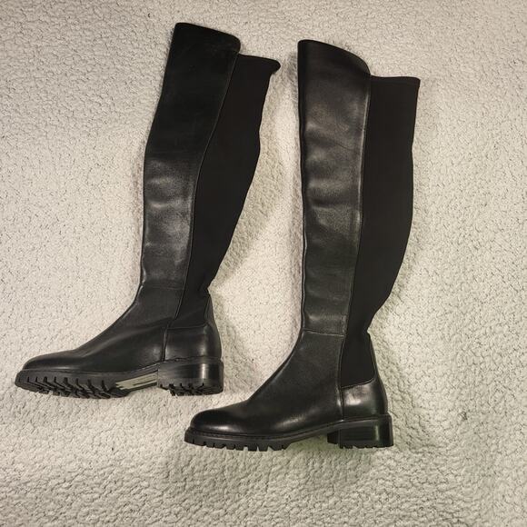 NEW Stuart Weitzman 5050 BOOT Nappa leather over-the-knee black stretch SIZE 4B - Picture 2 of 6